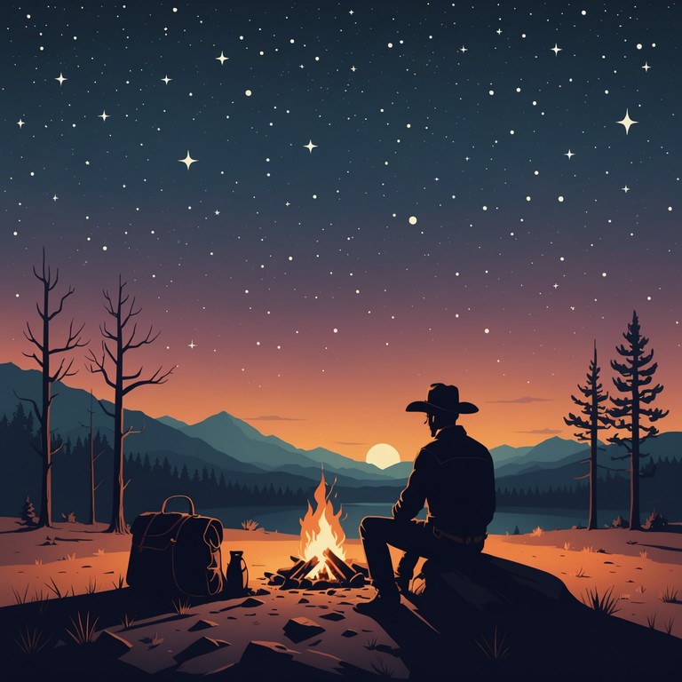 This instrumental track evokes a profound sense of longing and solitude, set against the backdrop of a vast western landscape. The music captures the essence of a lonely cowboy reflecting on distant memories and dreams, with a slow tempo that mirrors the expansive nature of the desert. The use of traditional western instruments enhances the nostalgic feel of the song, making it a poignant piece for introspective listening.