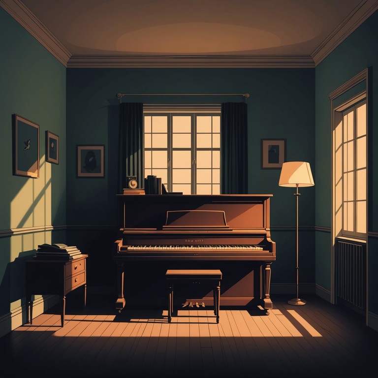 This composition utilizes sparse piano notes amidst long silences to create an atmosphere of suspense and pending doom, mimicking the creeping shadows of twilight. The minimalistic approach amplifies the sense of isolation and anticipation, making every note resonate with eerie significance.