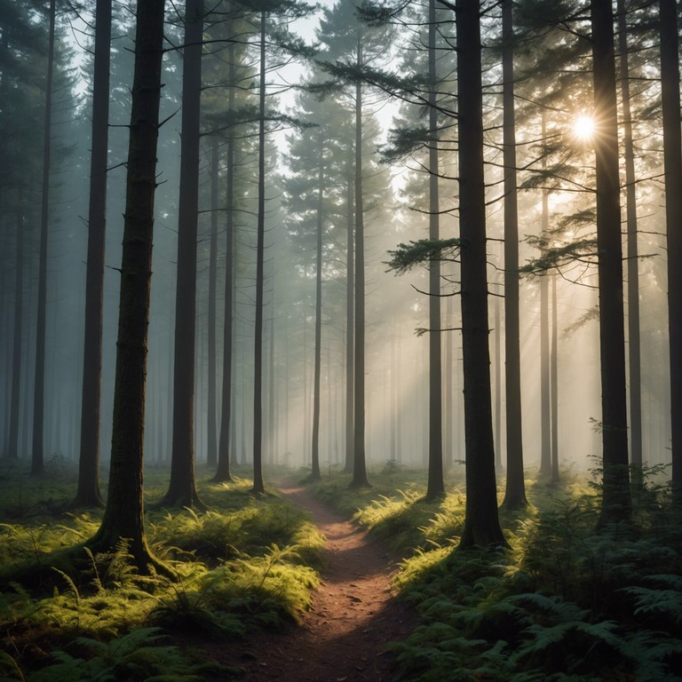 This composition invites listeners into a serene, imaginary forest at dawn, where gentle melodies mimic the soft sounds of nature waking up. The harp leads with a delicate touch, conjuring images of sunlight filtering through trees and a calm, restful atmosphere.