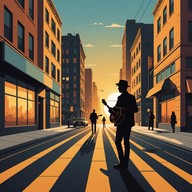 guitar strums echo through bustling urban landscapes.