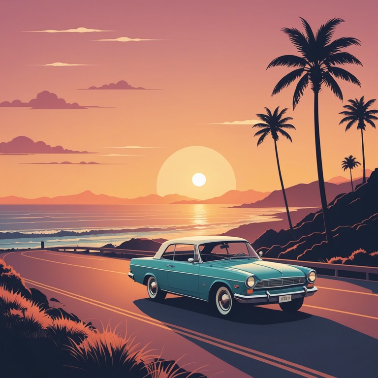 This track takes you on a nostalgic ride through soft, soothing rhythms reminiscent of a serene sunset drive in a classic convertible. The music combines vintage sounds with a modern touch, providing a perfect backdrop for relaxation or gentle cruising. The use of electric piano ensures a warm, inviting atmosphere.