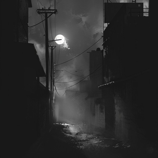 Imagine a misty moonlit alley where shadows linger and secrets whisper their dark tales. This instrumental track combines the rhythmic heartbeat of latin jazz with a sinister, haunting aura. The sultry sound of the trumpet leads the way through a labyrinth of suspense and mystery, backed by eerie piano chords and brooding bass lines. The composition crescendos to an intense climax, leaving listeners both thrilled and unsettled.