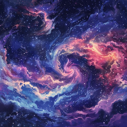 A mesmerizing journey through a cosmic soundscape, where ethereal guitar riffs intertwine with experimental sounds, creating a dreamy and otherworldly experience. This instrumental piece ebbs and flows, evoking the feeling of floating through a stellar nebula. Gentle yet powerful, it captivates the listener with its celestial ambiance and introspective depth.