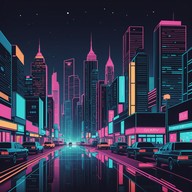 neon glow under the city skies