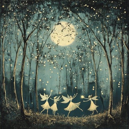 A magical celtic folk tune designed for an enchanting woodland dance party. This whimsical piece, led by a mandolin, is filled with the essence of mythical fairies dancing and celebrating in a twinkling forest illuminated by fireflies and moonlight.