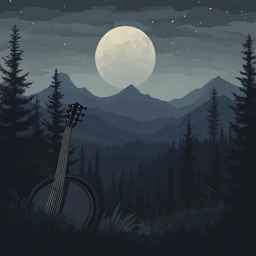 An instrumental bluegrass track that conjures a menacing atmosphere, featuring haunting banjo melodies intertwined with chilling fiddle harmonies, evoking the feeling of an ominous journey through dark mountain trails.