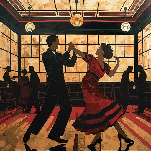 This energetic swing song features a full big band with a swinging rhythm section, punchy brass stabs, and playful clarinet and saxophone solos that evoke the excitement and romance of dancing at the famous savoy ballroom in 1940s harlem. Couples lindy hop, balboa and jitterbug to the infectious beat.