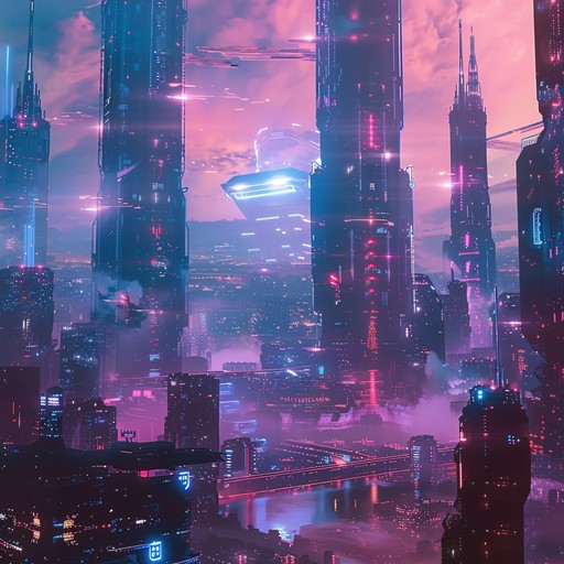 A haunting blend of layered synthesizers and ambient textures, evoking a deep sense of longing and nostalgia amidst a sprawling, neon infused cyberpunk city. Echoing sounds and occasional electronic drum patterns enhance the futuristic yet emotional atmosphere.