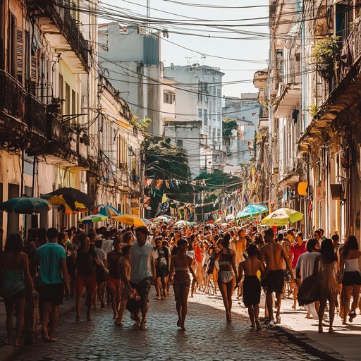 Experience the vibrant pulse of brazil as dynamic percussion and lush guitars weave an intricate dance. Passionate rhythms drive the intensity, painting a musical picture of a bustling rio de janeiro street. The track crescendos in an explosion of sound, capturing the heartbeat of samba infused bossa nova.