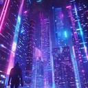 uplifting beats in a futuristic digital landscape setting