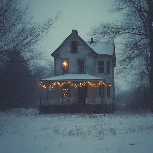 In a track where eerie, ghostlike whispers meet the cold, desolate winds of wintry solitude, whispers under mistletoe transforms the festive joy of yuletide into a haunting soundscape. Through unique blending of thematic elements, this piece captures the unsettling silence of a haunted christmas evening, echoing through deserted snowy landscapes.