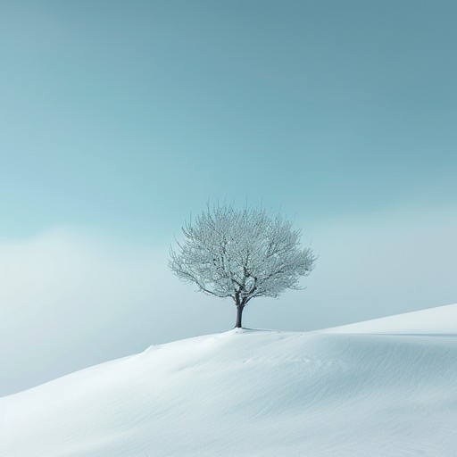 This song captures the essence of a quiet, introspective winter's day, with gentle, slow-moving melodies that echo the silent descent of snow, enveloping the landscape in a blanket of soft white. The music should invoke the feeling of being alone but at peace, watching the world slow down through a frosty window.