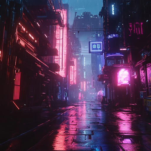 A high energy track that conjures images of a high stakes chase through a futuristic city. Pulsing beats and eerie synths drive the action, maintaining an electric, suspenseful mood throughout