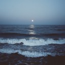 gentle waves and moonlight create a relaxing ambiance.