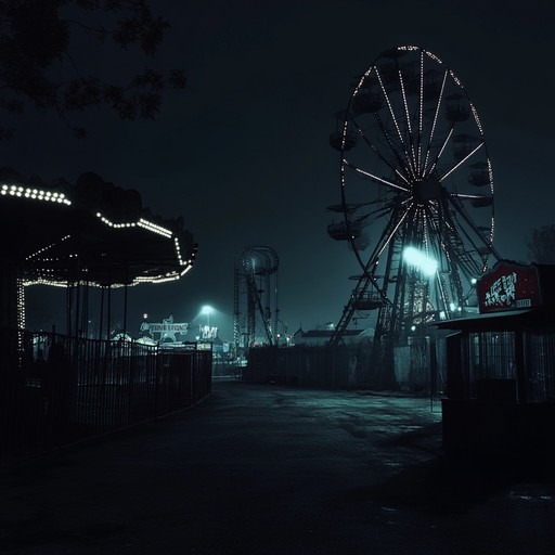 A menacing, twisted waltz evokes the feeling of a haunted carnival. Accordion and percussions create ominous melodies and rhythms, invoking feelings of dread and unease. Haunting violin interludes add a spine chilling dimension, making listeners feel trapped in an eerie, unsettling fairground nightmare.