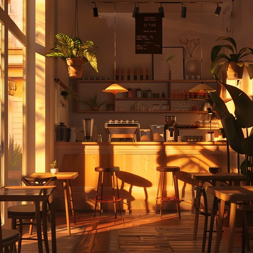 A soothing lofi track that captures the ambience of a cozy coffee shop at sunset. The mellow beats and warm tones make it perfect for evening study sessions or unwinding after a long day. Gentle guitar strums and soft piano melodies intertwine to create an inviting, laid back atmosphere.