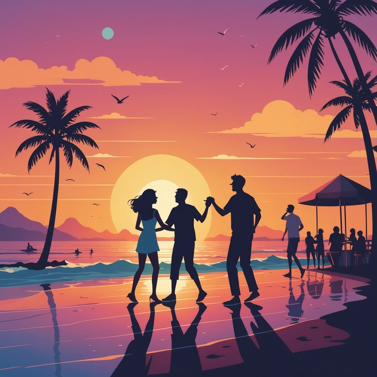 Imagine a track that embodies the spirit of a tropical summer evening with energetic beats that make you want to dance until the sunrise. The rhythm is infectious, featuring prominent reggaeton grooves that blend seamlessly with elements of latin dance music. It's the perfect tune for beach parties or night drives along the coast.