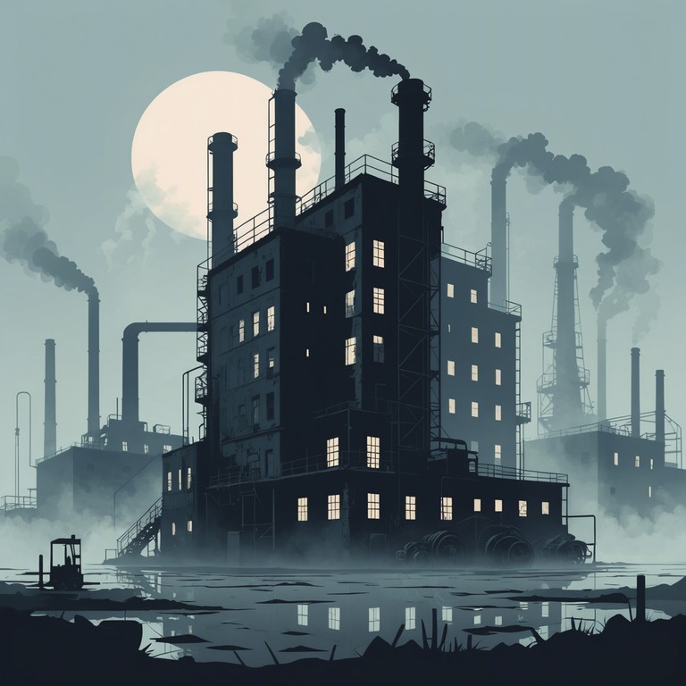 This track dips into a surreal atmosphere, where ethereal melodies intertwine with the harsh mechanical sounds of a rusting factory. Echoes of distant, dreamlike synths meet the gritty reality of pounding industrial machinery, creating a soundscape perfect for introspective journeys through abandoned industrial landscapes.