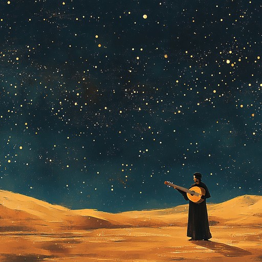 An instrumental piece blending blues and middle eastern scales, evoking the vast emptiness of the desert and profound loneliness.