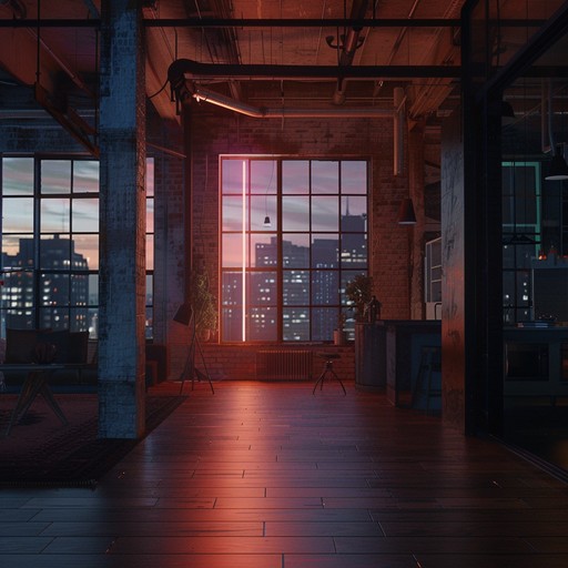 Imagine a cozy evening in a city loft, where the hum of urban nightlife subtly blends with tender electronic melodies. The soft glow of neon signs filters through the window, casting an otherworldly light in the room. A gentle, almost whispering synth leads the way, enhanced by delicate beats and lush ambient textures. Perfect for relaxing introspection or romantic moments.