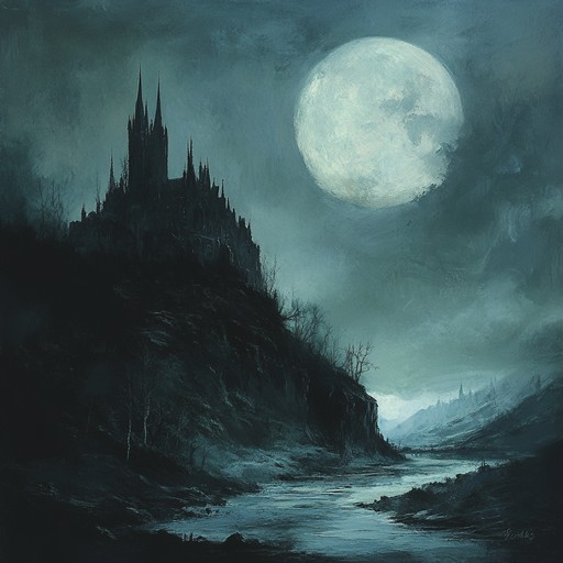 Immerse in a shadowy world with moonlit gothic shadows, featuring reverb heavy guitar, subtle synths, and light percussion for an eerie, enthralling journey.