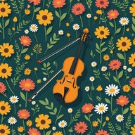 violins echo, blooms resonate joyfully