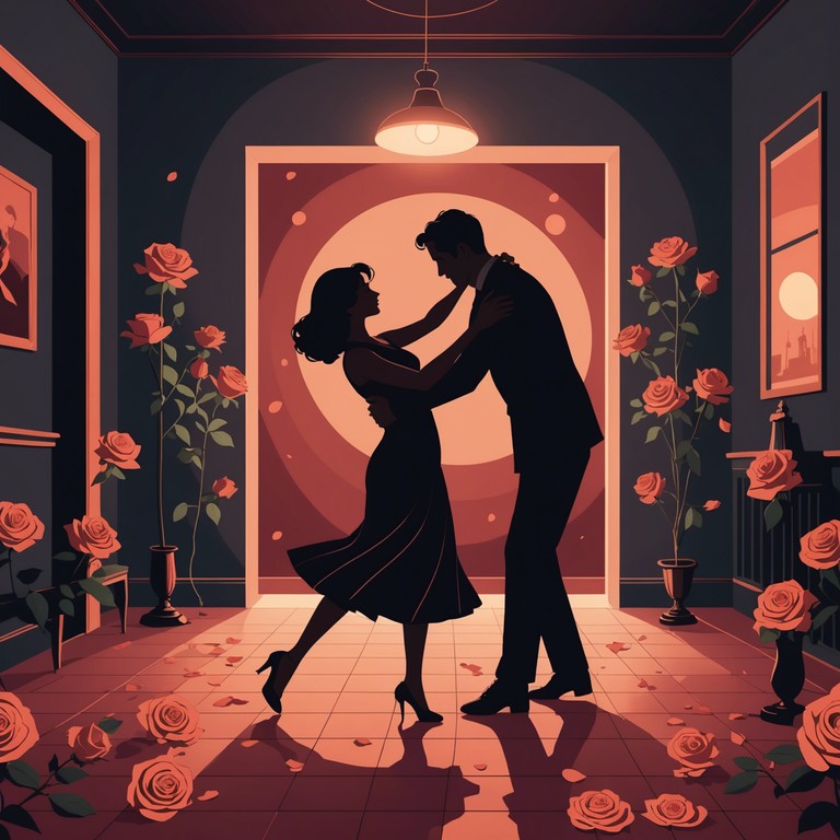 A mesmerizing tango track featuring a classical guitar leading the dance of emotions, underpinned by sultry rhythms and a complex interaction of romance and power in the musical narratives.