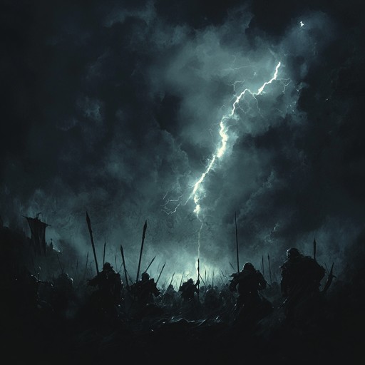 An explosive orchestral composition filled with pounding drums, dramatic strings, and aggressive brass sections that evoke a sense of fury, conflict, and a looming battle. This track builds intensity with powerful percussions and escalating melodies, capturing the raw emotion of anger and the chaos of a stormy confrontation.