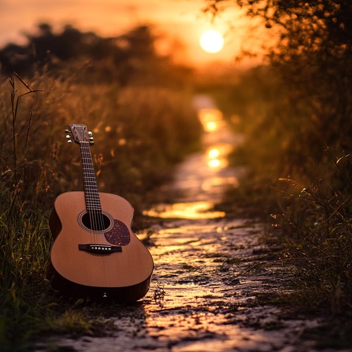 Embark on an evening walk brimming with uplifting confidence, accompanied by soft rock tunes blended with easy listening elements. The acoustic guitar's melodies create a welcoming and warm environment that feels both soothing and happy.