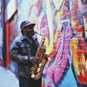 confident jazz saxophone with urban street beats