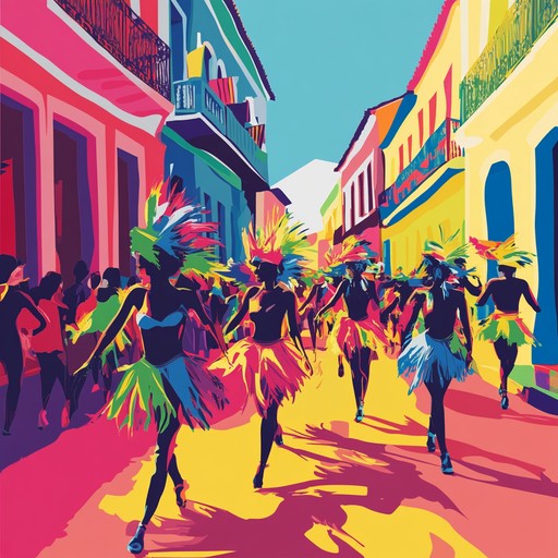 This track blends traditional brazilian samba rhythms with contemporary electronic elements to create a vibrant city soundscape that embodies the energetic, colorful spirit of rio de janeiro. The music ebbs and flows with the dynamism of the city's life, transporting listeners to the festive streets of carnival combined with the modern day electronic pulse.