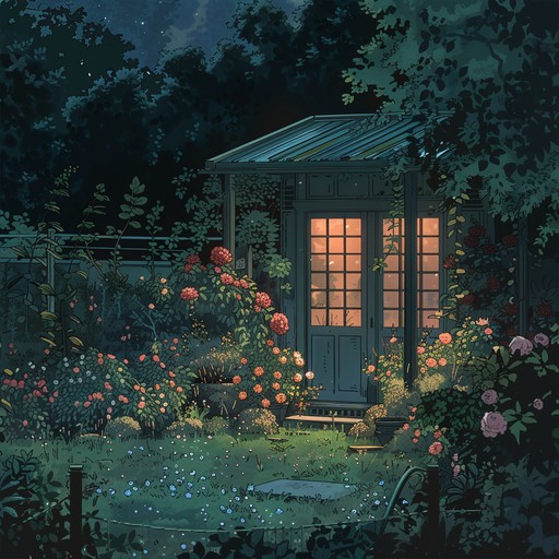 A tender and whimsical instrumental piece that unfolds intimately like the blooming of flowers in a secret garden, with softly plucked strings and gentle piano, creating a serene, intimate atmosphere