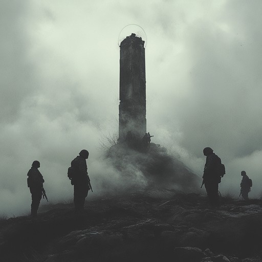 This powerful orchestral piece explores the haunting echoes of forgotten wars. Laden with dramatic crescendos and mysterious melodies, it evokes the silent tales of heroes and battles lost in time. Rich harmonies lead the listener through a landscape of epic proportions, stirring deep emotions.