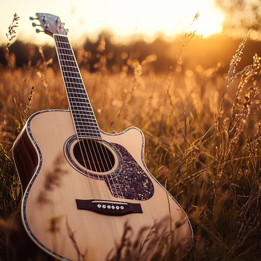 A soft and uplifting instrumental piece featuring acoustic guitar, evoking the tranquility and beauty of morning fields at dawn, bringing a sense of peace and happiness.