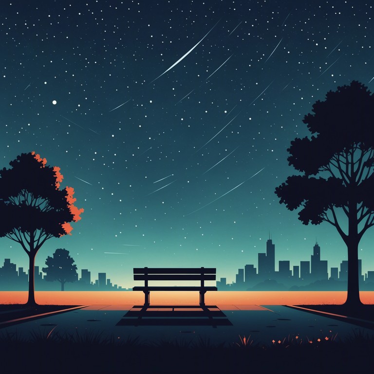 A gentle journey through the lanes of memory, whispers of forgotten dreams evokes tender emotions with its soft, whispery synth sounds, painting a picture of a reflective stroll under the moonlit sky. The music swells delicately, carrying a timeless longing and tranquility only the night can know.