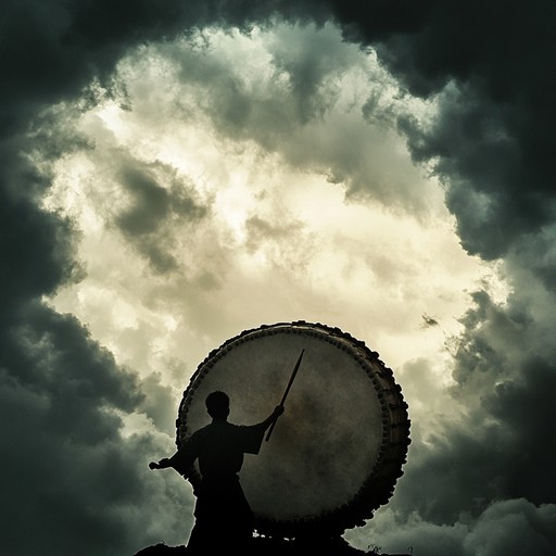 An instrumental piece capturing the intensity of traditional battle music, featuring powerful percussive elements and haunting melodies that evoke ancient warriors