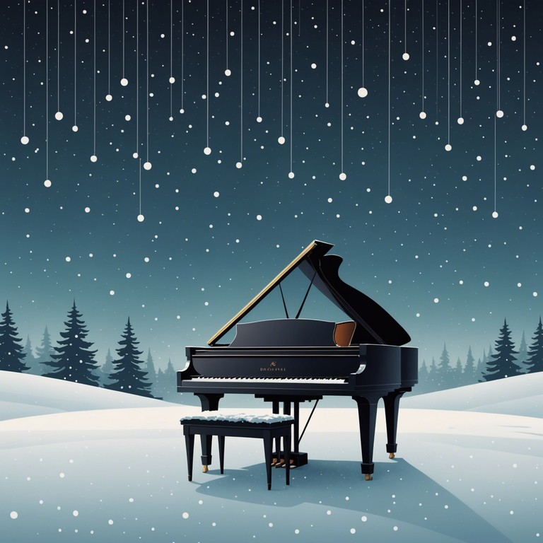 Solace in snowfall immerses the listener in a haunting piano melody that echoes the quietude of snowy landscapes, unfolding layers of introspective delight and serene melancholy, evoking a deep emotional resonance with the changing seasons.