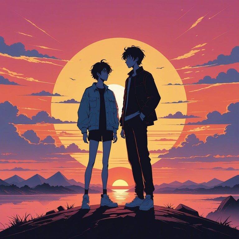 This track captures the high energy, emotionally charged atmosphere of an anime climax scene where the protagonist faces their toughest adversary yet. With swelling orchestral rhythms and a powerful lead on electric guitar, the music surges through moments of tension and triumph, mirroring the cinematic finesse of anime storytelling.