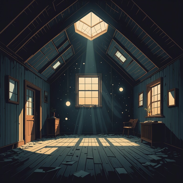 Imagine entering an ancient, dust covered attic where each step on the creaky wooden floor and every brush against the cobweb filled corners releases whispers of the past. This track combines eerie, plaintive melodies with just a tinge of folk charm, crafting an atmosphere both haunting and oddly inviting.