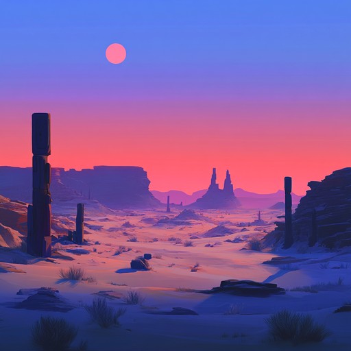 A fusion of haunting synth melodies and deep, resonant tribal drum rhythms that conjure images of a post apocalyptic desert. The track creates an ethereal and surreal atmosphere, inviting listeners to journey through an otherworldly landscape where ancient and futuristic sounds blend harmoniously.