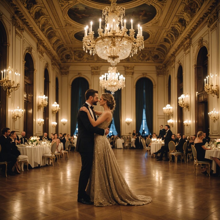 An orchestration that speaks to the soul of romantic evenings in vienna’s historic ballrooms. This composition inspires visions of vast halls adorned with golden chandeliers, where timeless tales of romance unfold rhythmically under a moonlit sky.