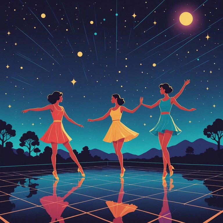 Imagine a dance floor where pulsating disco beats meet the enigmatic allure of otherworldly chants, conjuring a night filled with dance and mystique. The track combines traditional disco rhythms with the mystical elements of ethereal pads and haunting melodies, creating a soundscape that feels both nostalgic and magically futuristic