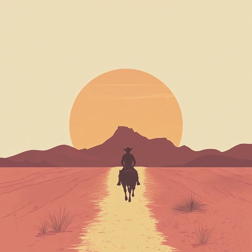 A powerful instrumental piece capturing the essence of the american frontier, with bold guitar riffs leading the charge through dusty trails and open landscapes. The rhythm section underscores a sense of adventure and boundless freedom, while the harmonica complements the rustic soundscape, painting vivid imagery of the wild west.