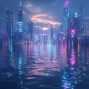 calm waves with futuristic synthesizer creating tranquil soundscapes