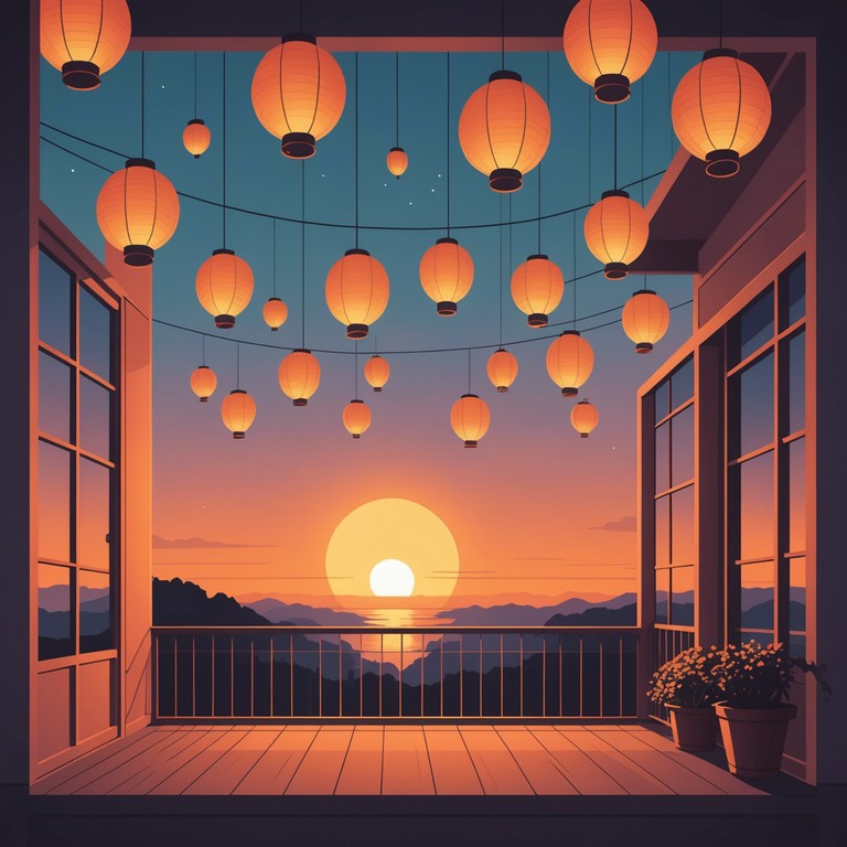 A delicate instrumental piece featuring a soothing acoustic guitar centering around the quiet moments of a serene evening. Mellow and gentle, the song evokes feelings of tranquil reflection while lounging on a balcony overlooking a slow sunset. The acoustic guitar plucks harmoniously, weaving a soft, inviting atmosphere that is both intimate and expansive.