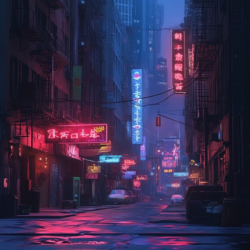 Immerse in a dark grime track pulsating with energetic urban rhythms. The song features sharp synths and heavy bass layers, conveying the pulse of nightlife in the gritty city streets.