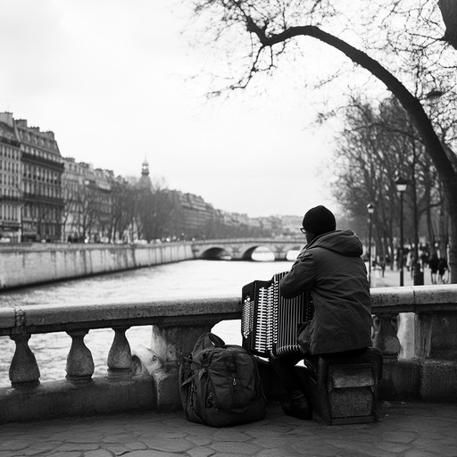 An instrumental waltz that softly unfolds like a serenade along the seine, echoing intimate whispers and the romantic allure of parisian nights. The accordion melody drifts dreamily, enveloping the listener in a world of timeless romance.