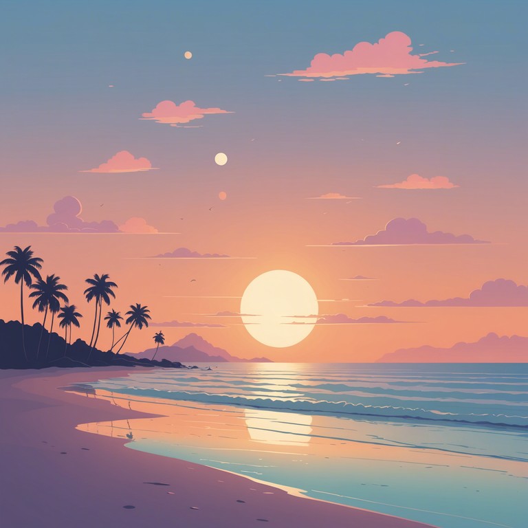 Imagine a track that perfectly encapsulates the feeling of a warm summer evening as the sun sets, with gentle dance beats and dreamy synth melodies that invite you to relax and enjoy the moment. The music is designed to soothe and uplift, creating a soundscape ideal for evening unwind sessions or soft social gatherings.