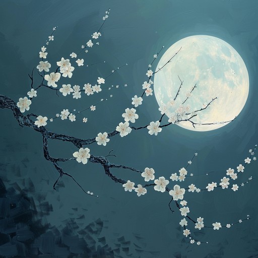 An alluring, slow paced instrumental piece inspired by the mystical beauty of cherry blossom nights, blending soft electronic melodies with traditional japanese sounds. The track features delicate koto plucking, layers of atmospheric synths, and a subtle beat, creating a dreamy and seductive ambiance perfect for anime scenes of romance under the moonlit sky.