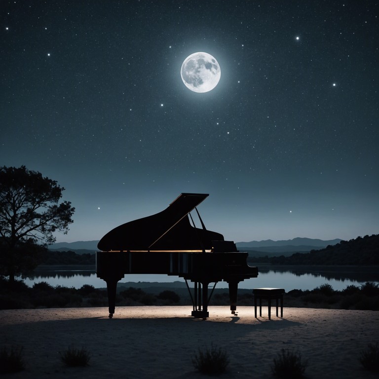 This alternative description imagines the song as a gentle nocturnal experience, where each note played on the piano reverberates under a starry sky, creating a peaceful and romantic atmosphere. The sound invites listeners to a quiet contemplation of the night, offering a soundtrack for moments of gentle solitude or close companionship.